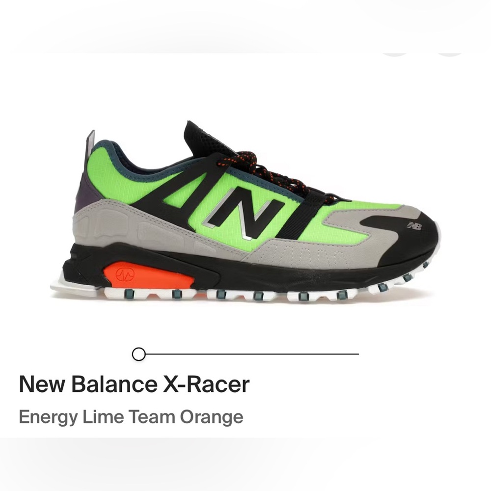 Mens New Balance X-Racer
Energy Lime Team Orange size 8